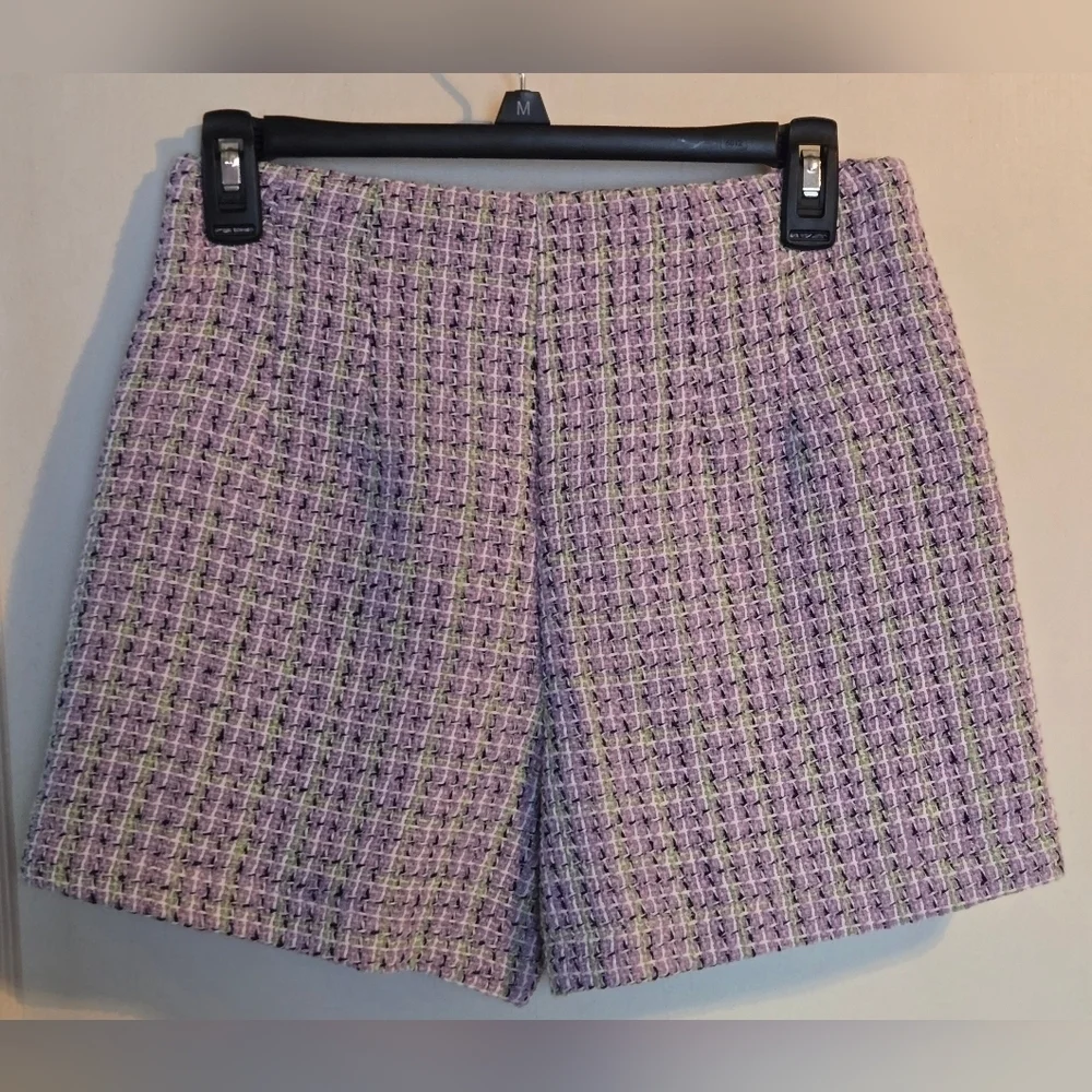 NWT | LOFT | Tweed Flap Pocket Shorts | Size: 6 | Color: Plum Combo